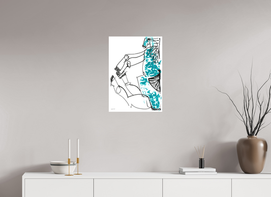 DIN A2 (42 x 59,4 cm), Leinwandprint, matt, ohne Rahmen "Horse sitting" - Canvasprint
