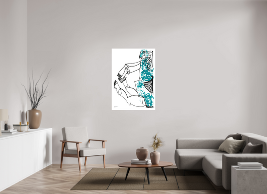DIN A0 (84,1 x 118,9 cm), Fine Art Print, 1 cm Weißrand "Horse sitting" - Fine Art Print