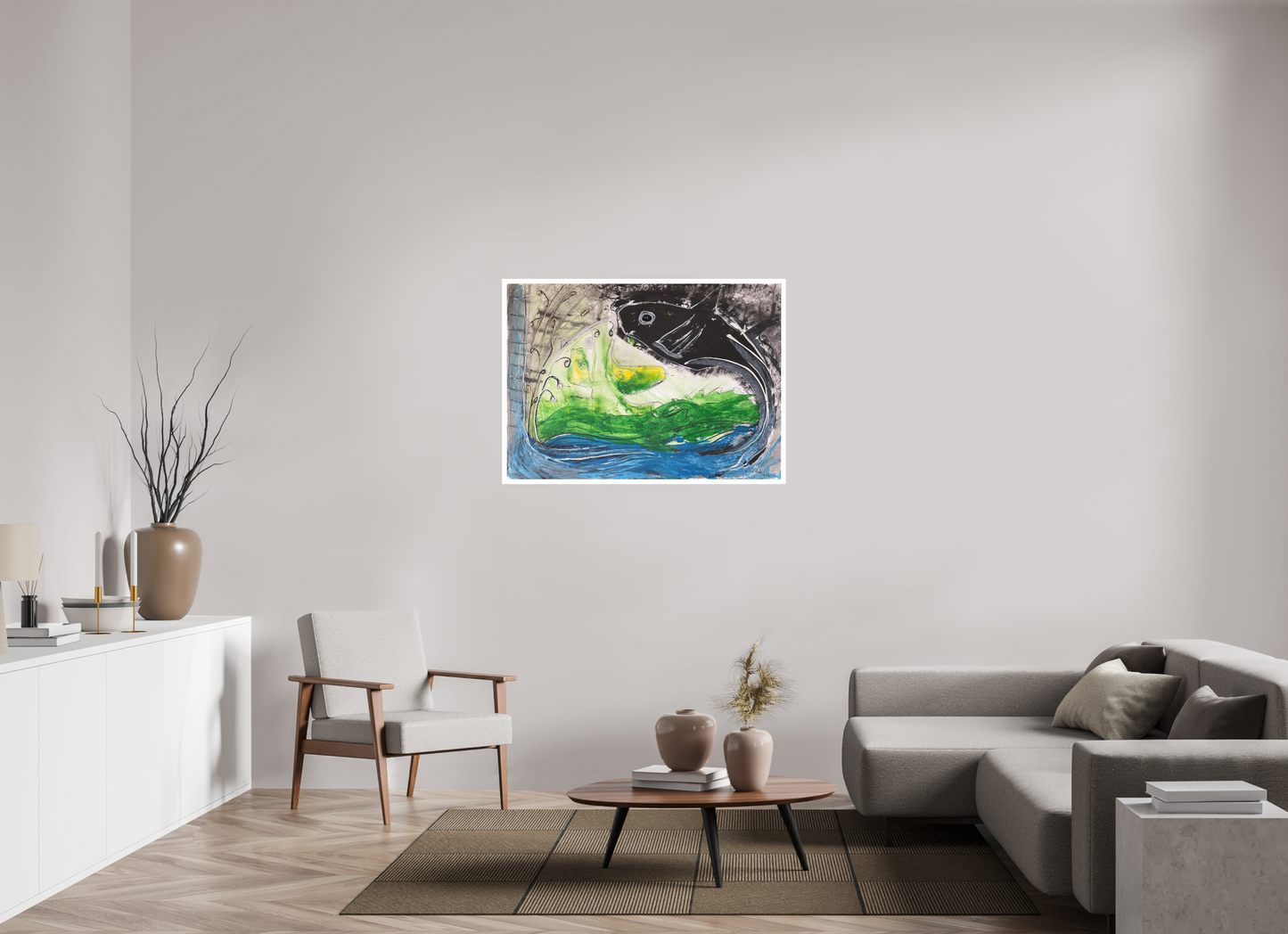 112,2 x 80 cm, Fine Art Print, 2 cm Weißrand "Fishing for YinYang" - Fine Art Print