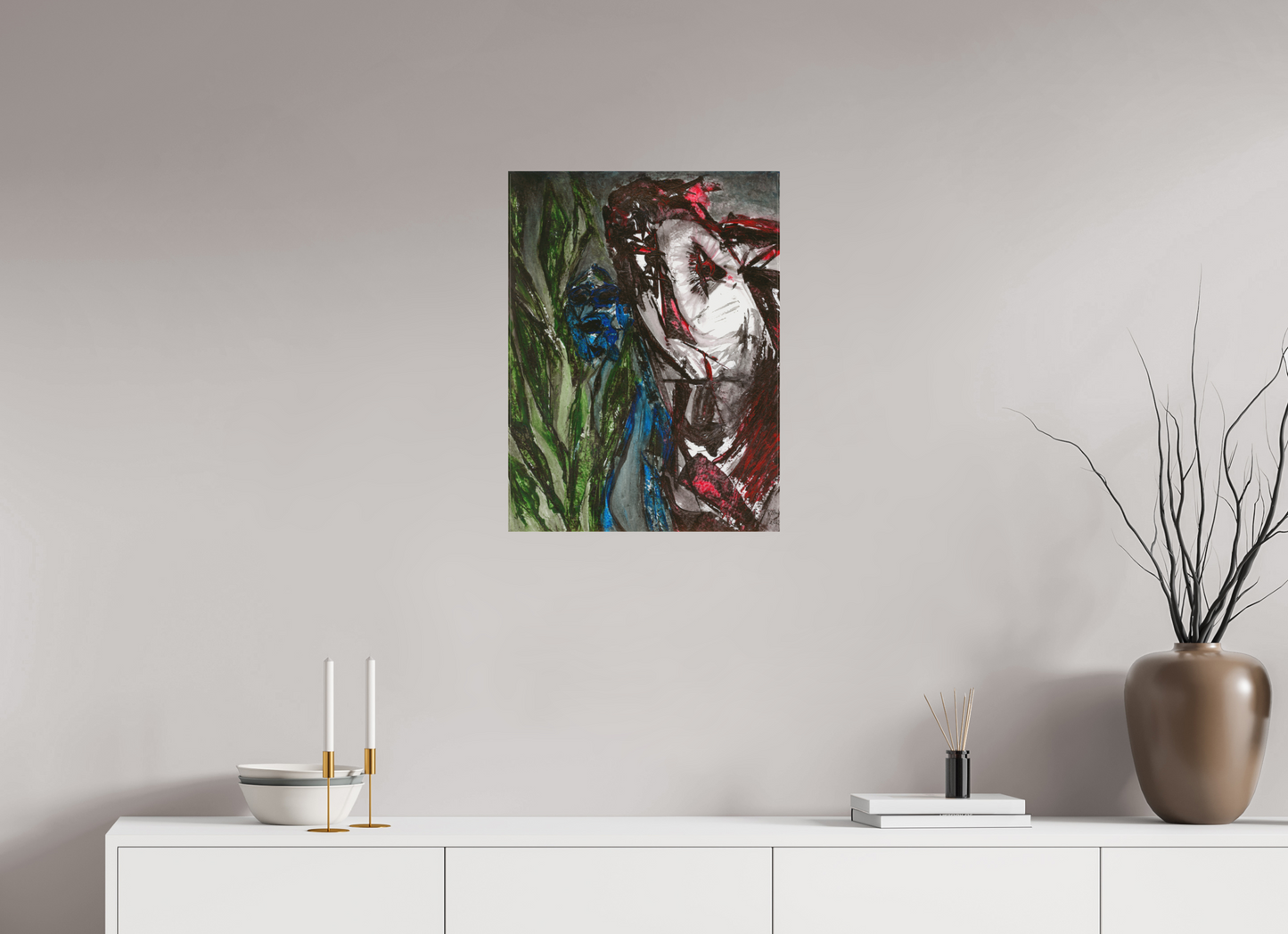 45 x 60 cm, Leinwandprint, matt, ohne Rahmen "Angst" - Leinwanddruck