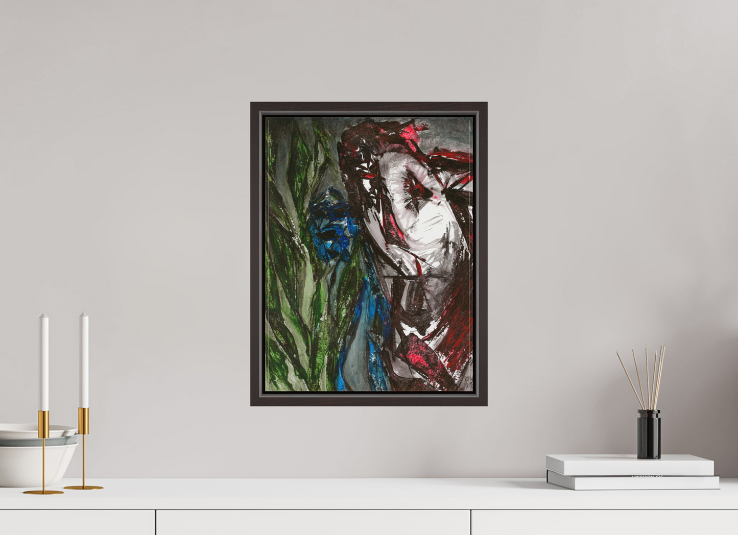 30 x 40 cm, Leinwandprint, matt, Erle braun "Angst" - Leinwanddruck