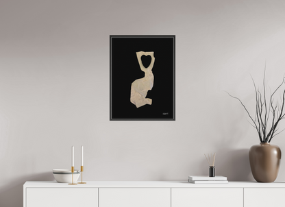 45 x 60 cm, Leinwandprint, matt, Eiche schwarz "Heart in head" - Leinwandprint