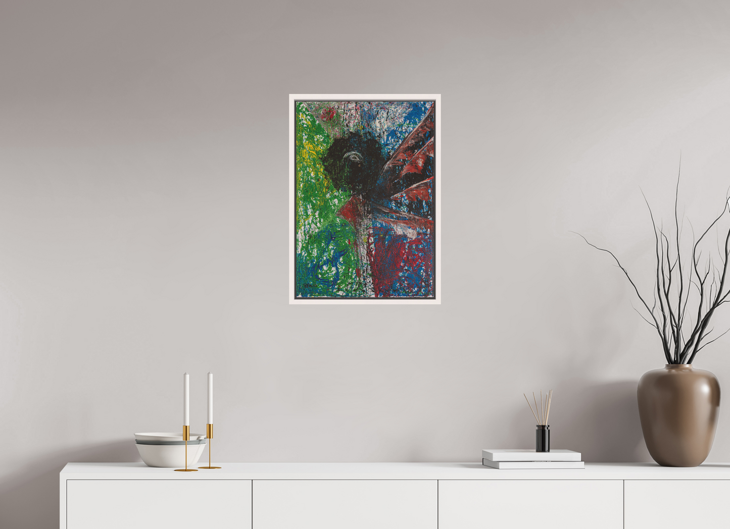 40 x 57,5 cm, Leinwandprint, matt, Ahorn weiß "Mumbling angel" - Canvasprint