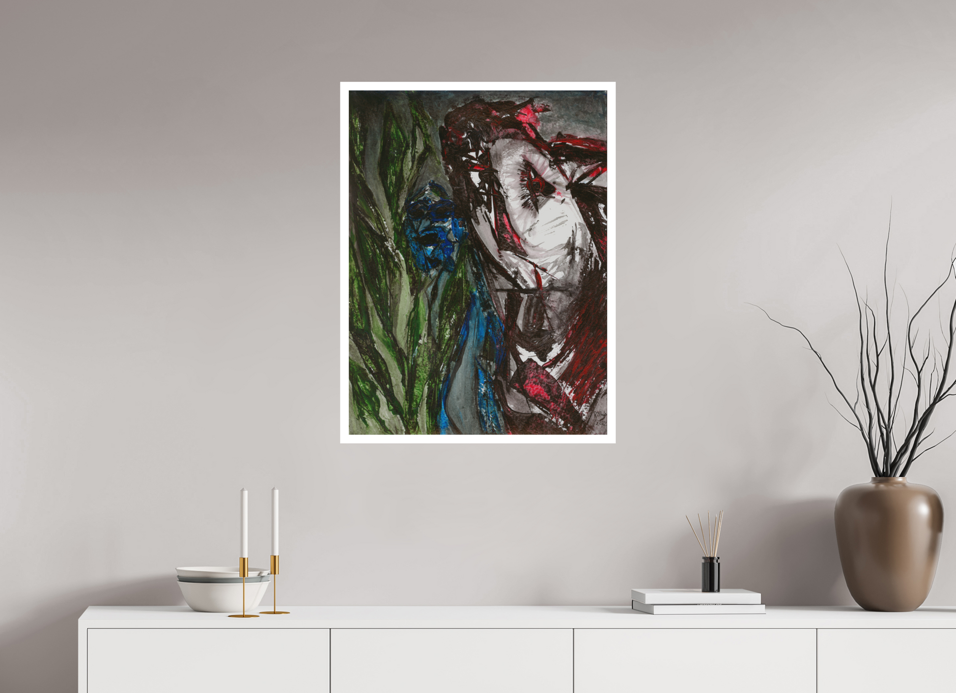 60 x 80 cm, Fine Art Print, 2 cm Weißrand "Angst" - Kunstdruck