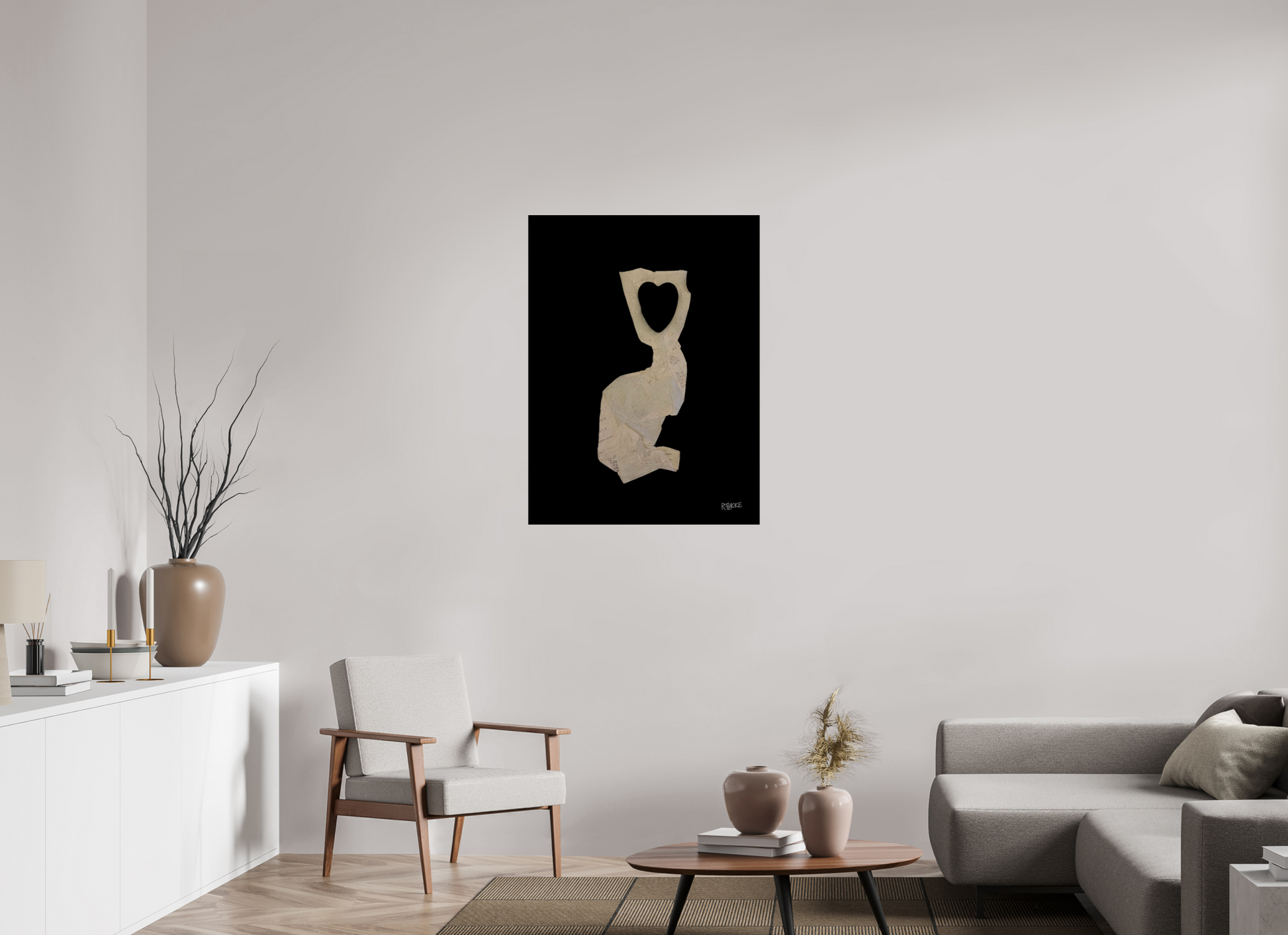 75 x 100 cm, Photo Print Under Acrylic Glass "Heart in head" - Leinwandprint