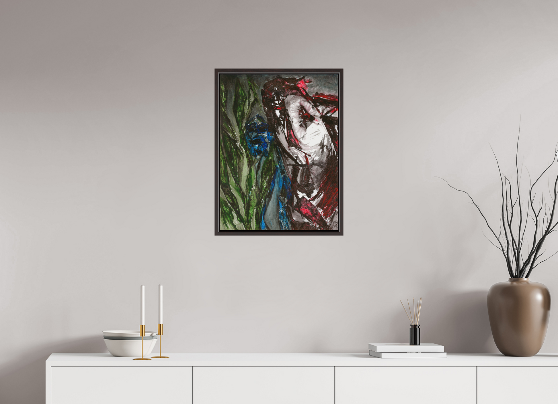 45 x 60 cm, Leinwandprint, matt, Erle braun "Angst" - Leinwanddruck