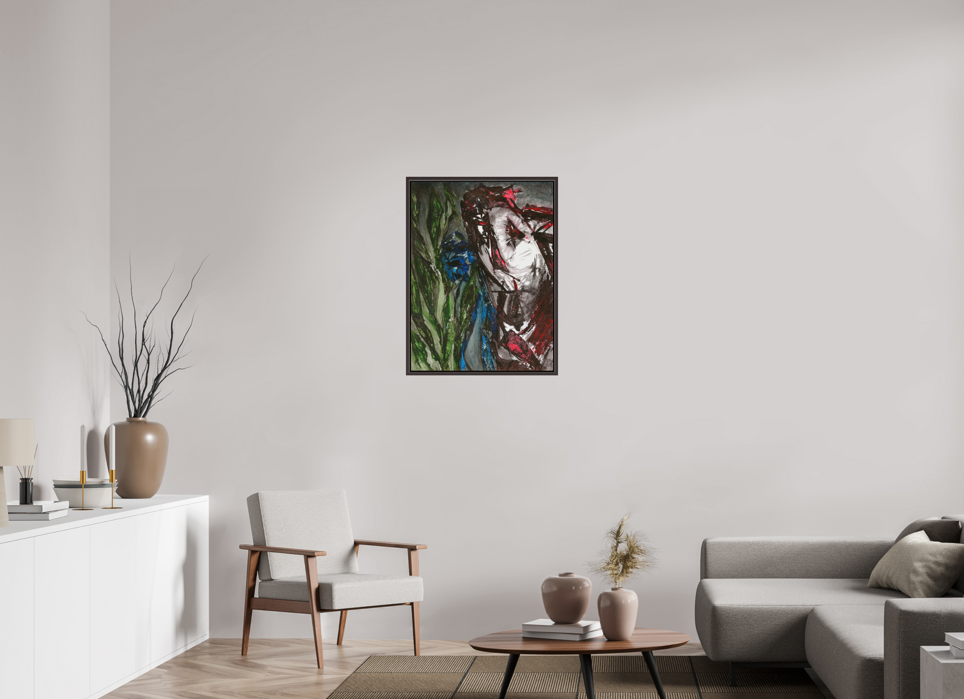 60 x 80 cm, Leinwandprint, matt, Erle braun "Angst" - Leinwanddruck