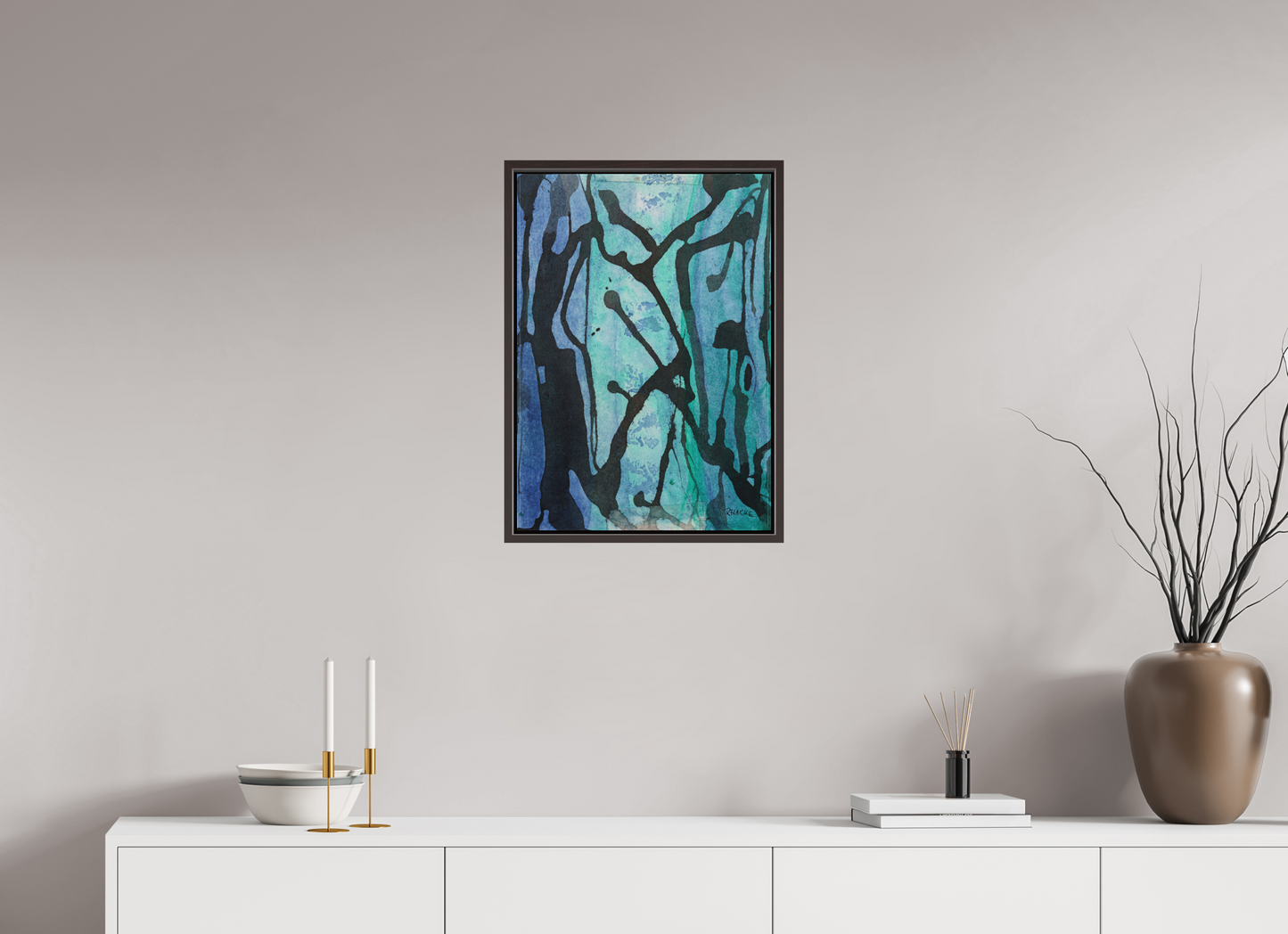 DIN A2 (42 x 59,4 cm), Leinwandprint, matt, Erle braun "Underwaterrun" - Canvasprint