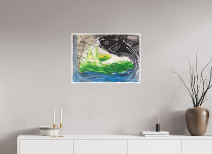 70,1 x 50 cm, Fine Art Print, 1 cm Weißrand "Fishing for YinYang" - Fine Art Print