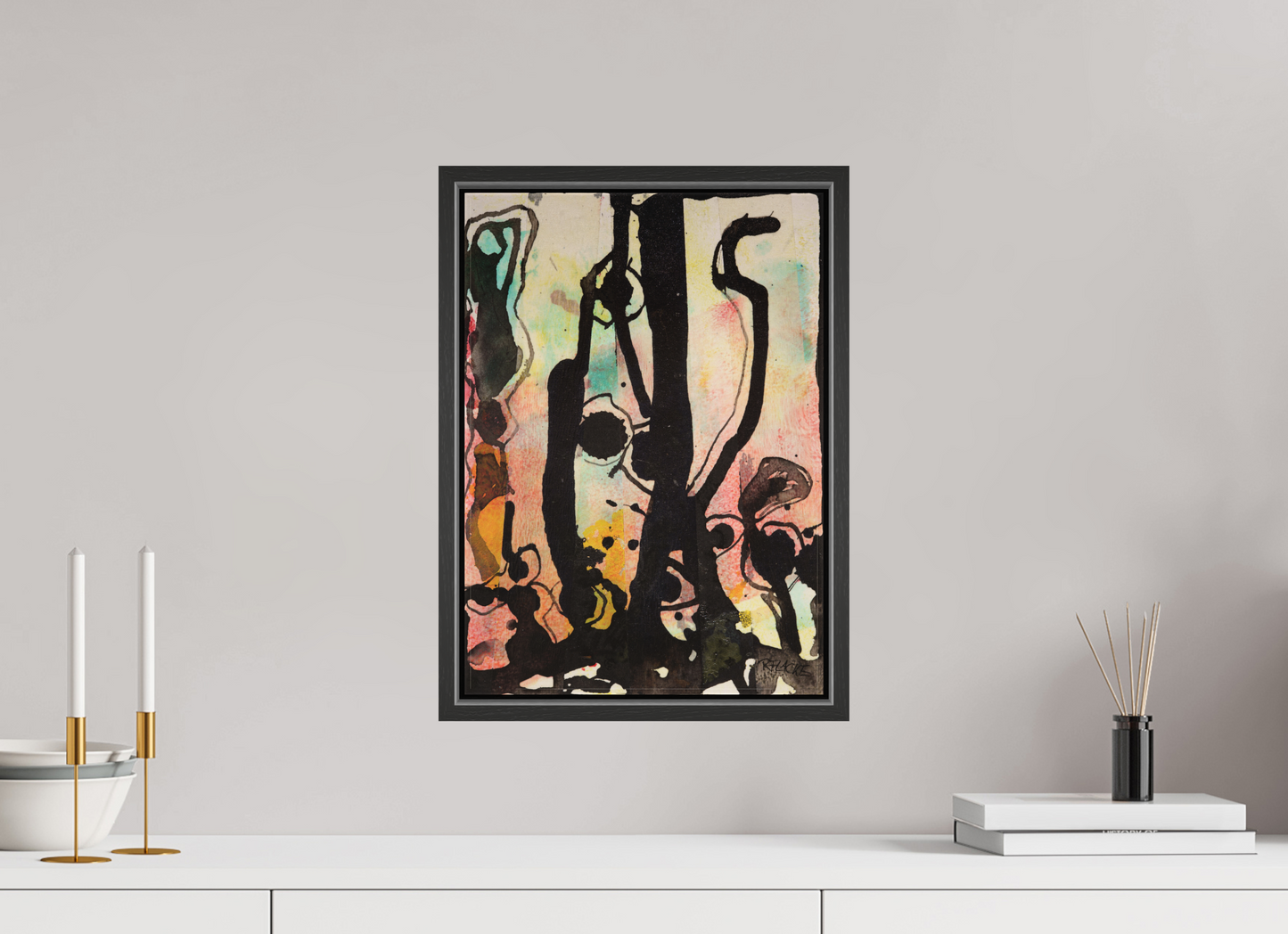 DIN A3 (29,7 x 42 cm), Leinwandprint, matt, Eiche schwarz "Cactus garden" - Canvasprint