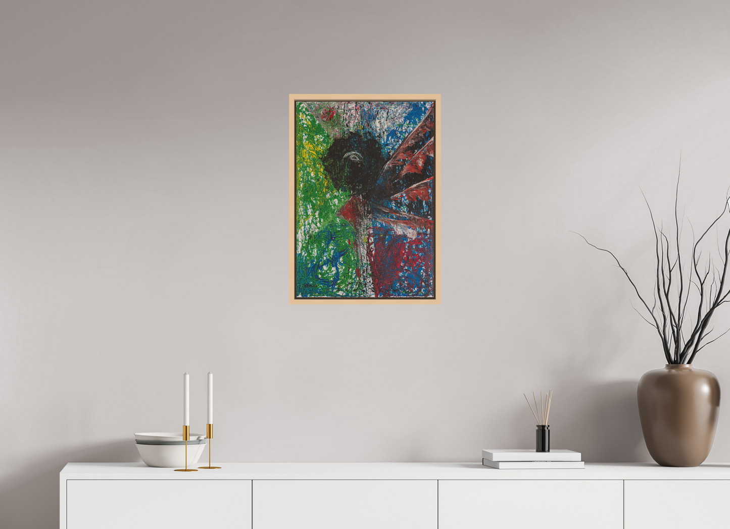 40 x 57,5 cm, Leinwandprint, matt, Ahorn natur "Mumbling angel" - Canvasprint
