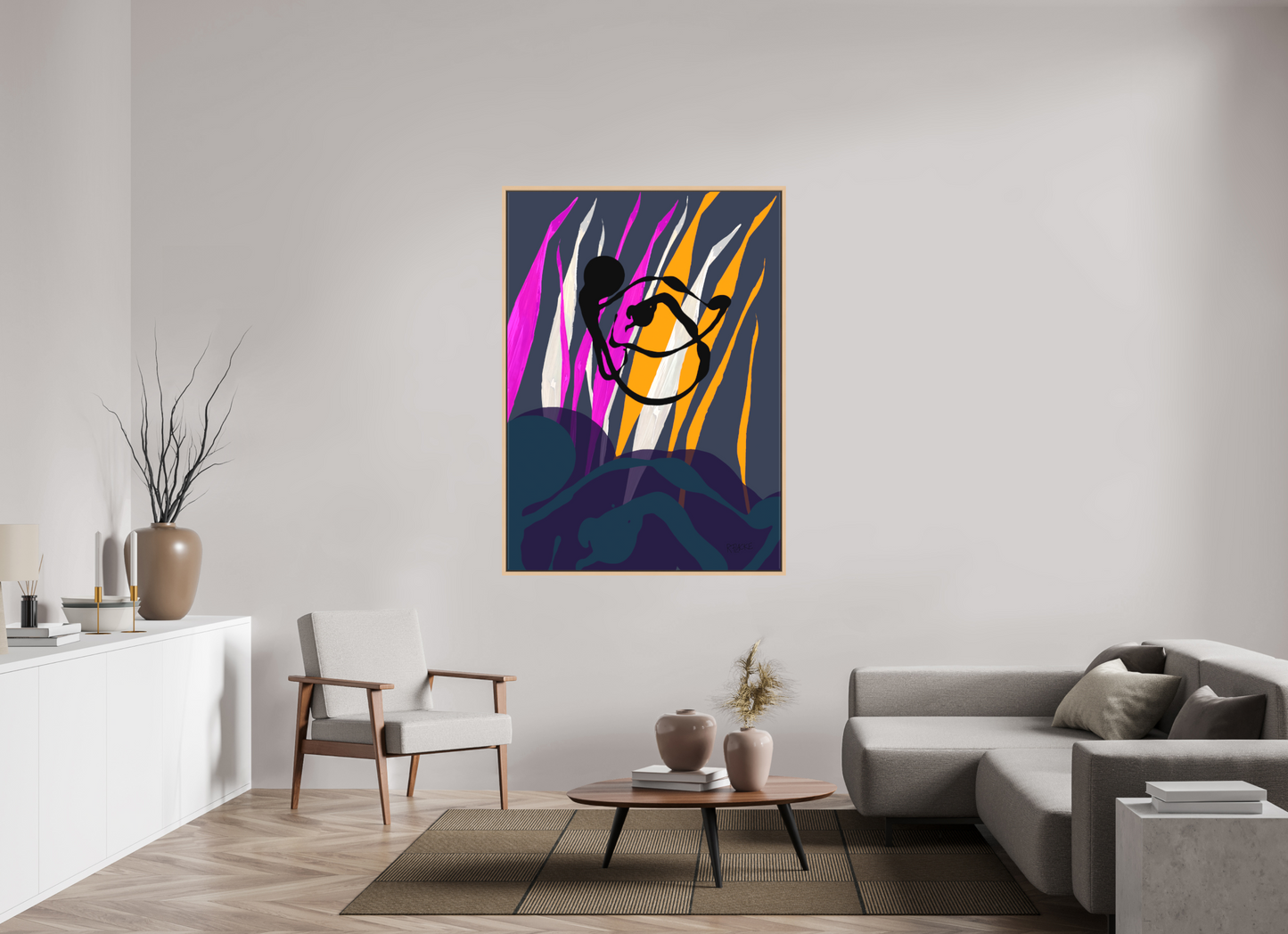 110 x 152,8 cm, Leinwandprint, matt, Ahorn natur "Octopus Leaving" - Leinwandprint