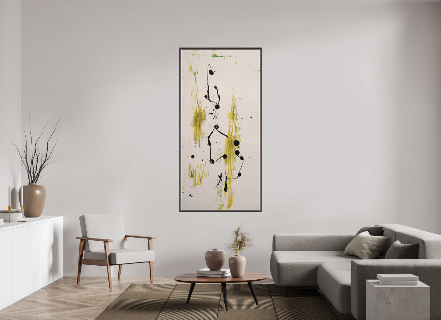 90 x 184,6 cm, Leinwandprint, matt, Erle braun "Drehen und wenden" - Canvasprint