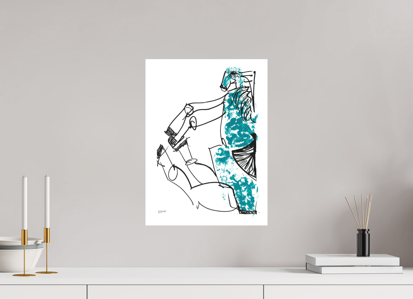 DIN A3 (29,7 x 42 cm), Fine Art Print, 2 cm Weißrand "Horse sitting" - Fine Art Print