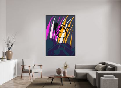 120 x 166,7 cm, Leinwandprint, matt, Eiche schwarz "Octopus Leaving" - Leinwandprint