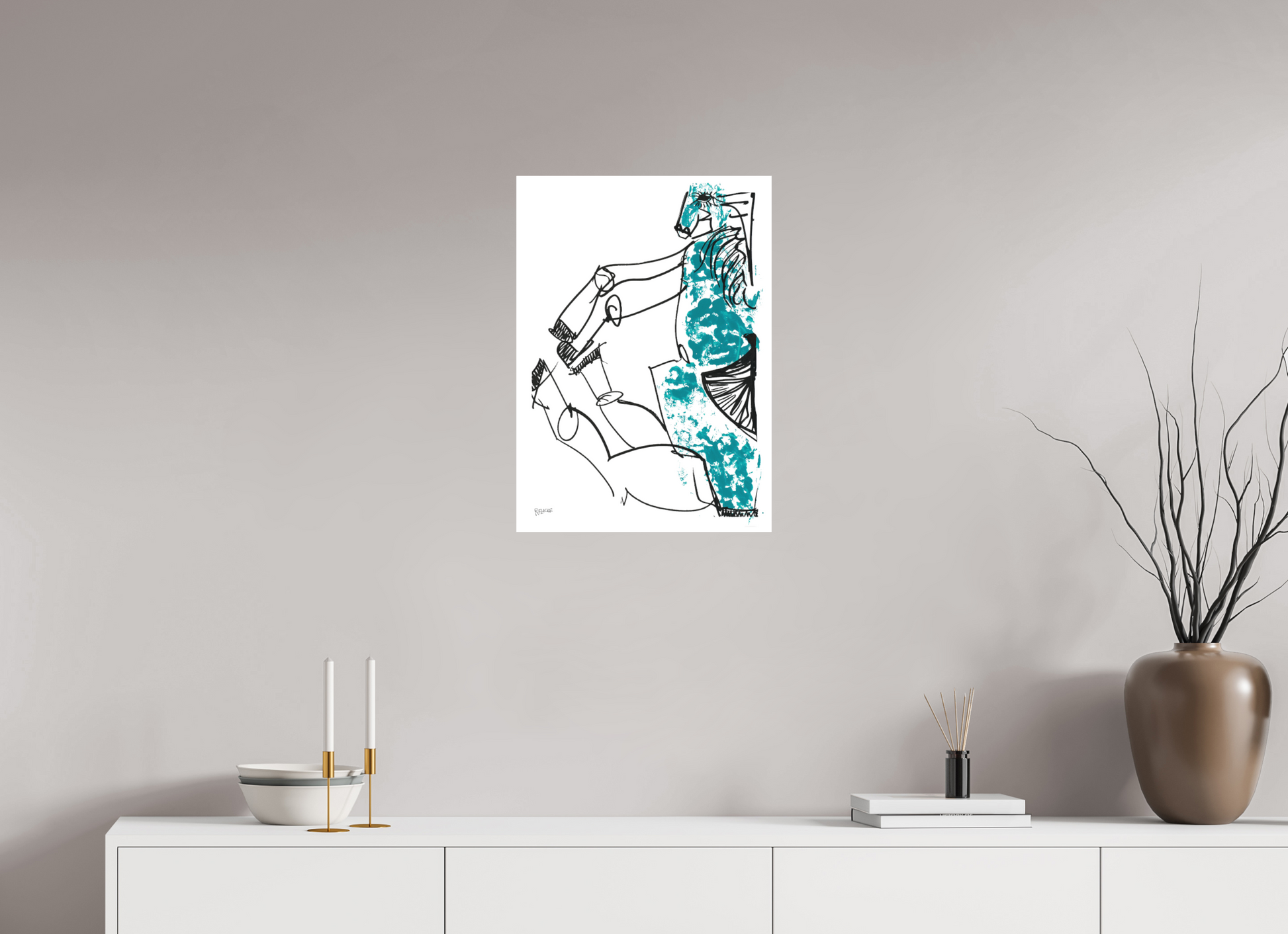 DIN A2 (42 x 59,4 cm), Fine Art Print, 1 cm Weißrand "Horse sitting" - Fine Art Print
