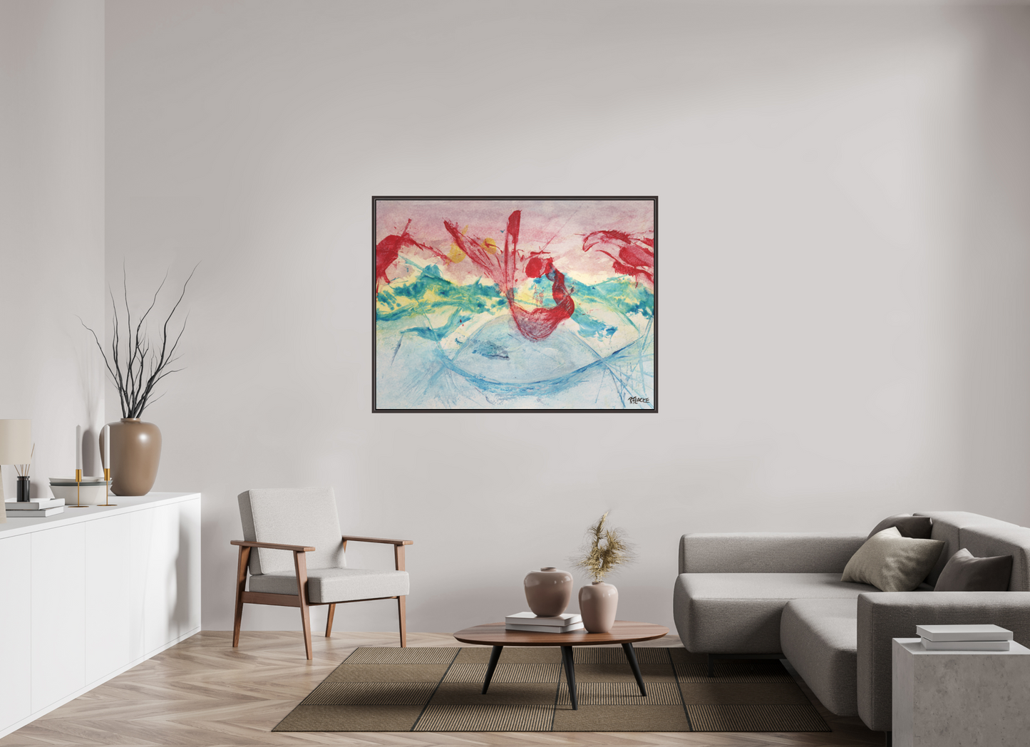 140 x 105 cm, Leinwandprint, matt, Erle braun "Mermaid in Company" - Canvasprint
