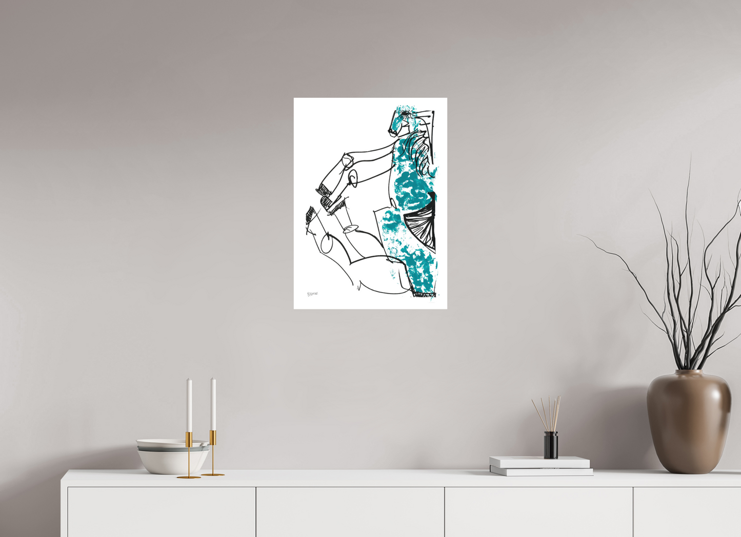 DIN A2 (42 x 59,4 cm), Fine Art Print, 2 cm Weißrand "Horse sitting" - Fine Art Print