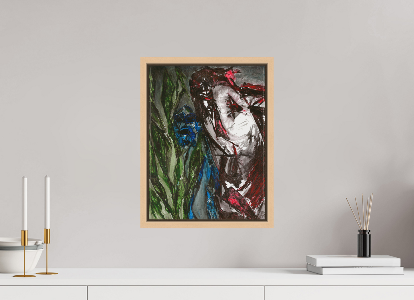 30 x 40 cm, Leinwandprint, matt, Ahorn natur "Angst" - Leinwanddruck