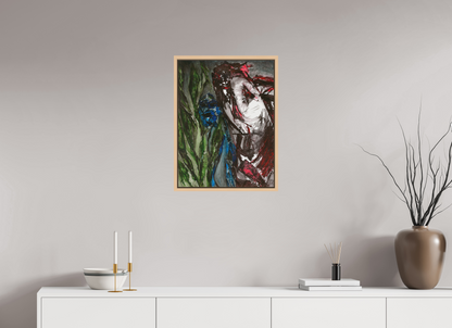 45 x 60 cm, Leinwandprint, matt, Ahorn natur "Angst" - Leinwanddruck