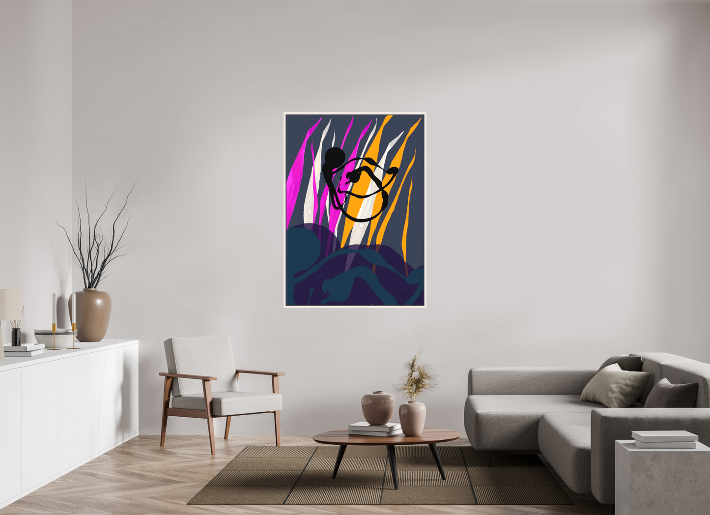 100 x 138,9 cm, Leinwandprint, matt, Ahorn weiß "Octopus Leaving" - Leinwandprint