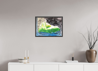 56,1 x 40 cm, Leinwandprint, matt, Eiche schwarz "Fishing for YinYang" - Leinwandprint