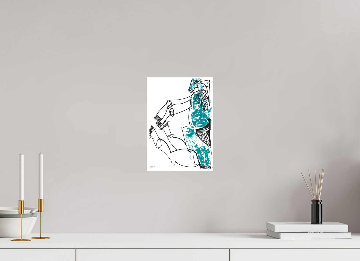 DIN A4 (21 x 29,7 cm), Fine Art Print, ohne Weißrand "Horse sitting" - Fine Art Print