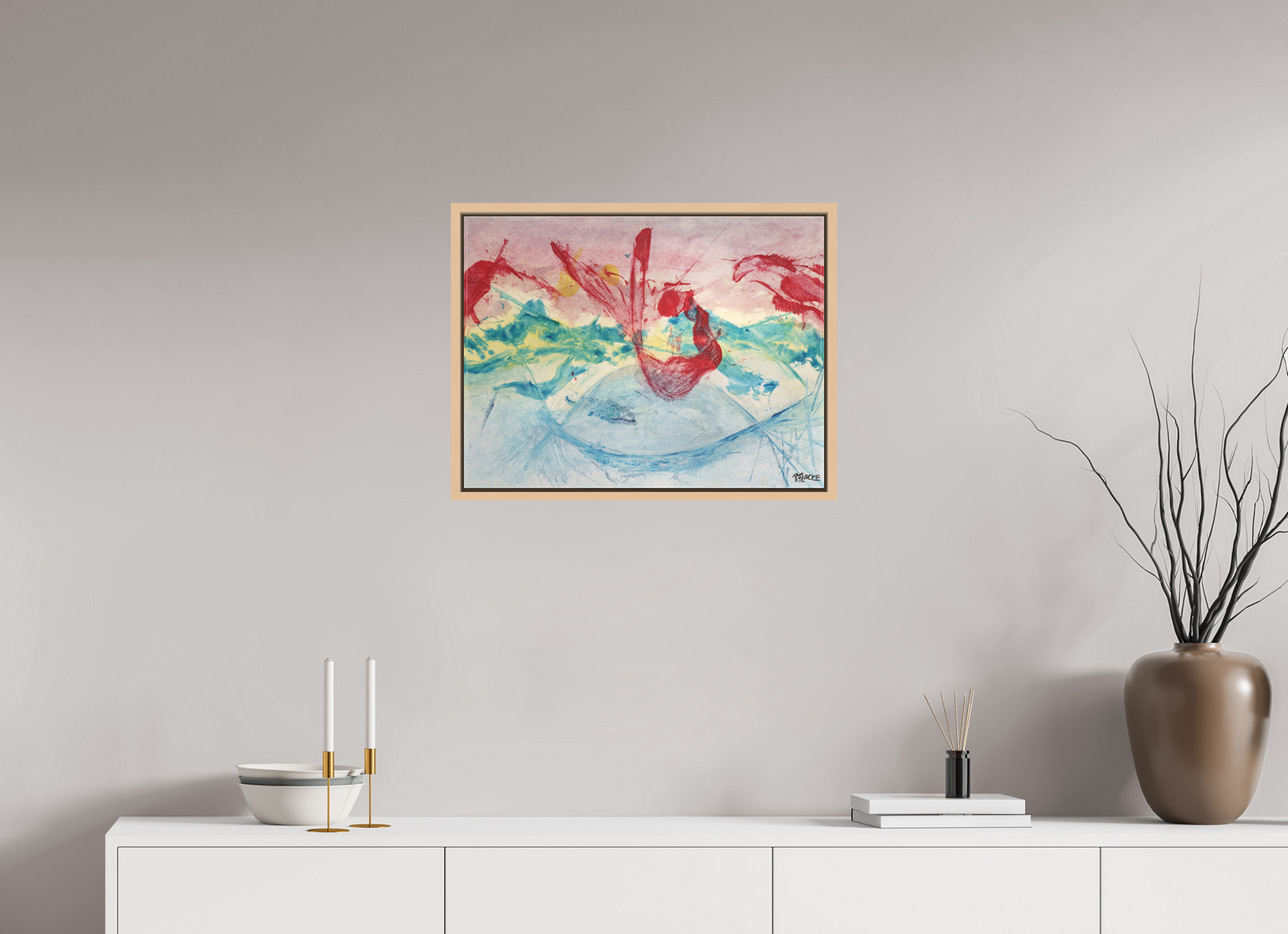60 x 45 cm, Leinwandprint, matt, Ahorn natur "Mermaid in Company" - Canvasprint