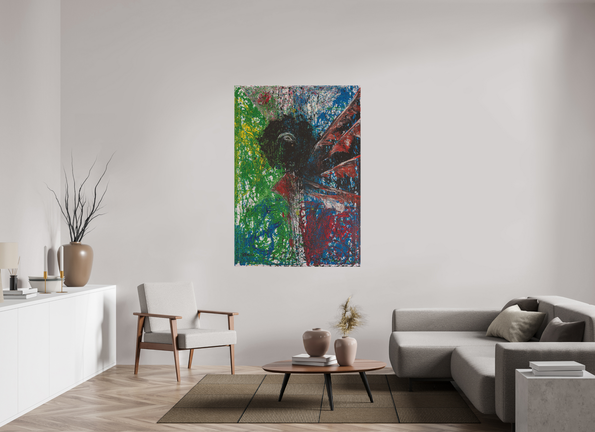 110 x 158,1 cm, Leinwandprint, matt, ohne Rahmen "Mumbling angel" - Canvasprint