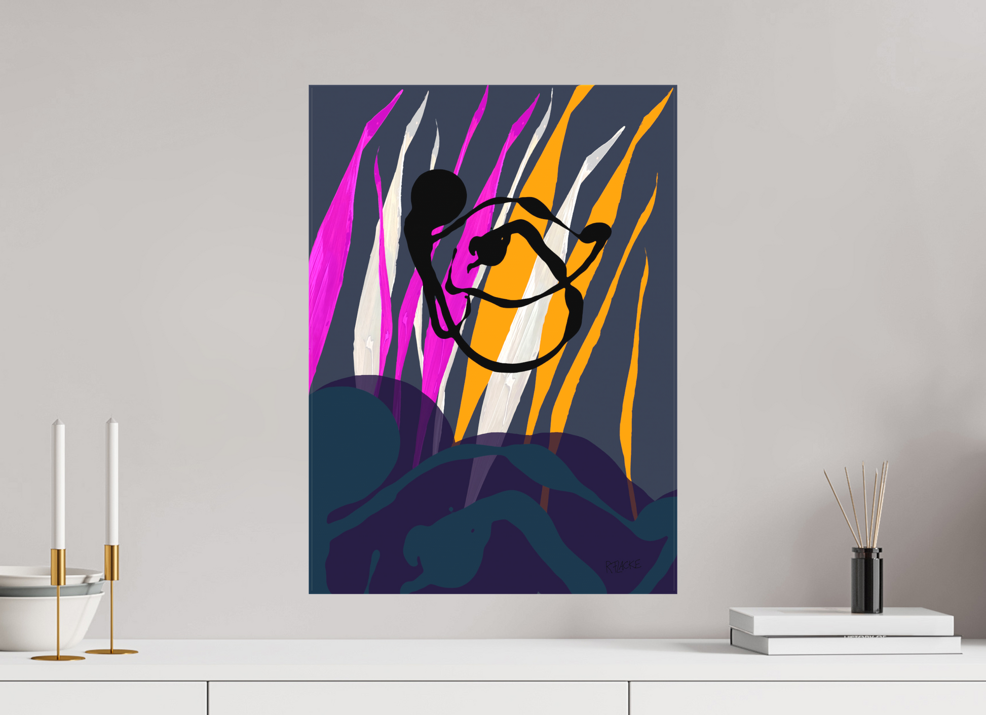 40 x 55,6 cm, Leinwandprint, matt, ohne Rahmen "Octopus Leaving" - Leinwandprint