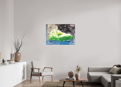 98,2 x 70 cm, Leinwandprint, matt, Ahorn weiß "Fishing for YinYang" - Leinwandprint