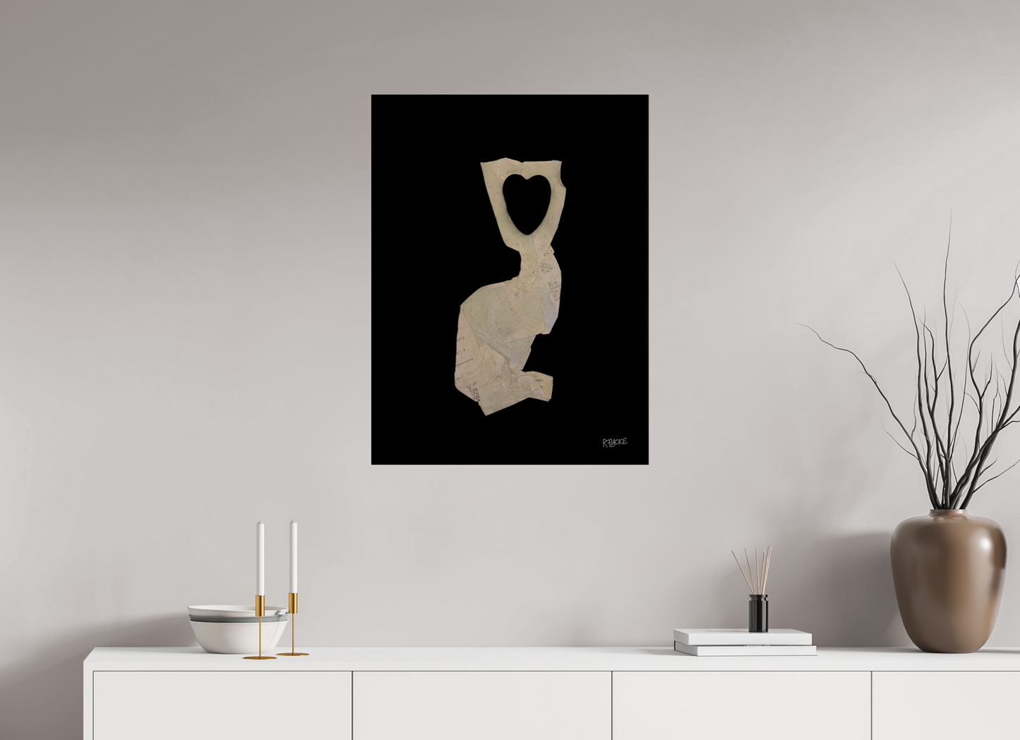 60 x 80 cm, Photo Print Under Acrylic Glass "Heart in head" - Leinwandprint