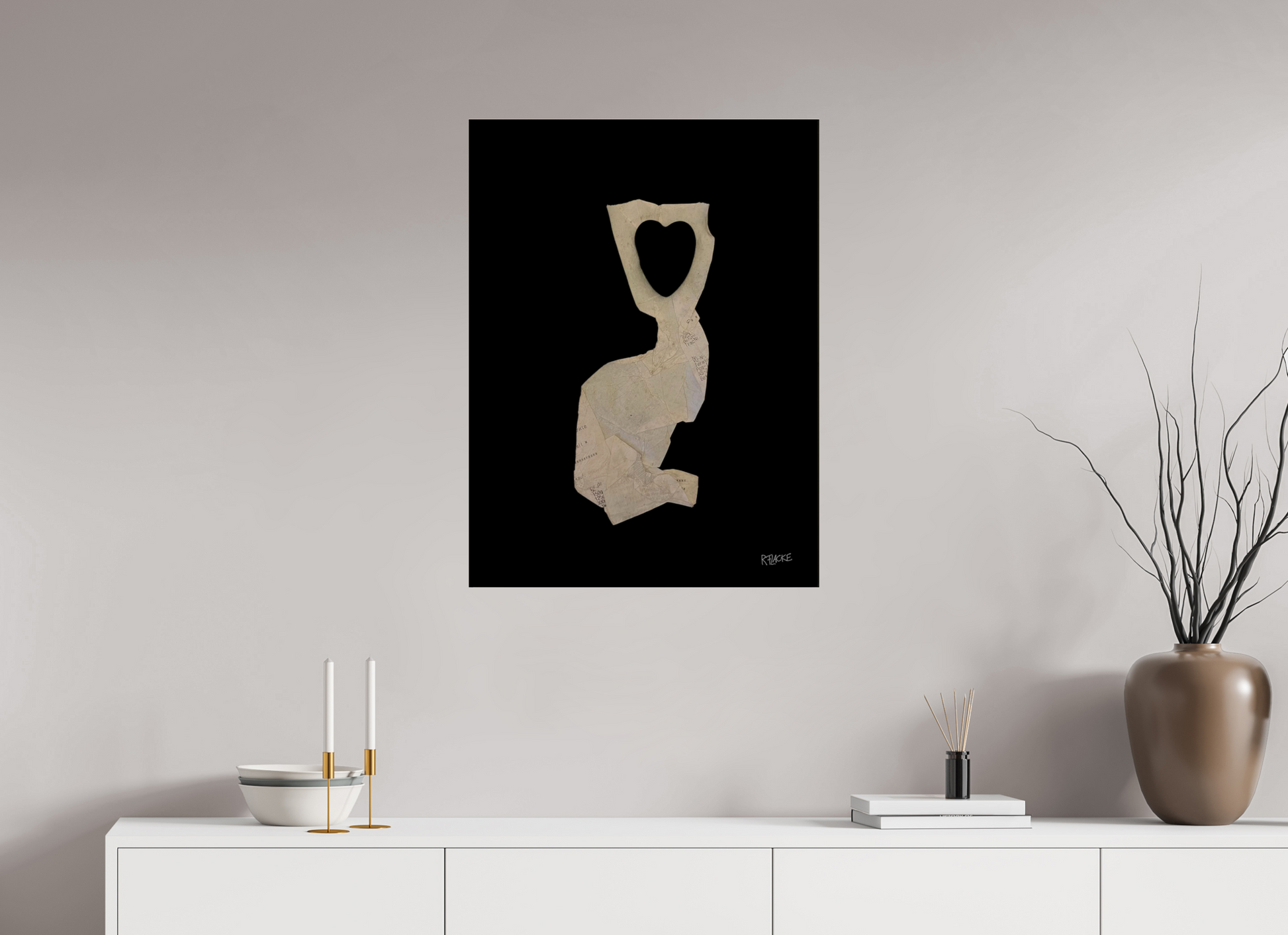 60 x 80 cm, Photo Print Under Acrylic Glass "Heart in head" - Leinwandprint