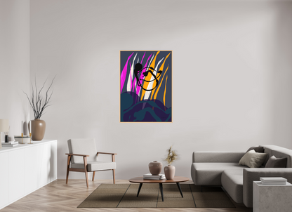90 x 125 cm, Leinwandprint, matt, Ahorn natur "Octopus Leaving" - Leinwandprint