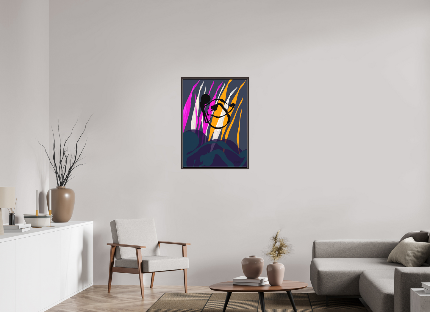 60 x 83,3 cm, Leinwandprint, matt, Erle braun "Octopus Leaving" - Leinwandprint