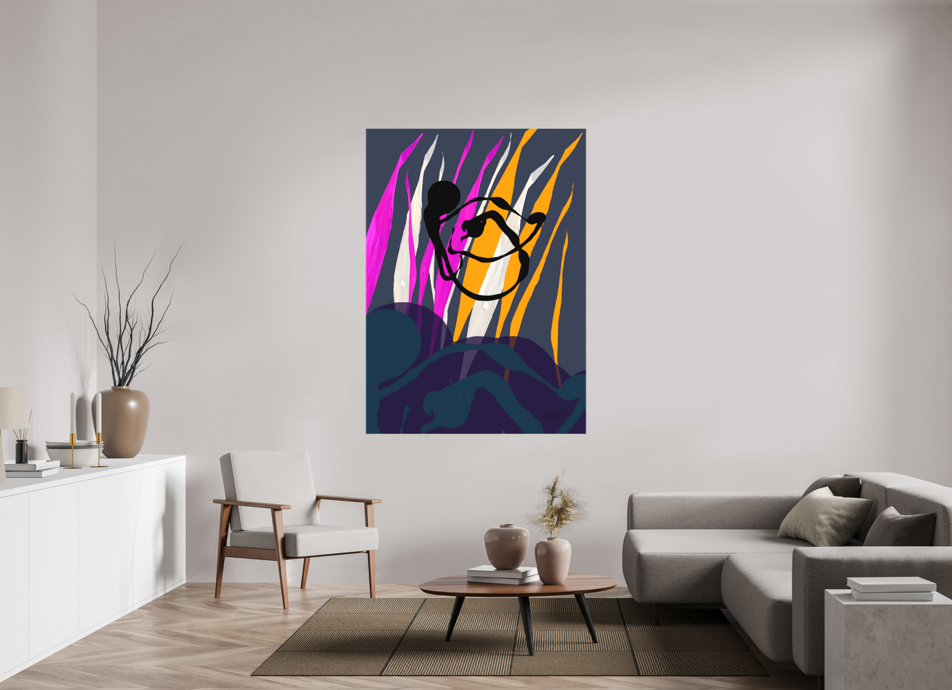 120 x 166,7 cm, Leinwandprint, matt, ohne Rahmen "Octopus Leaving" - Leinwandprint