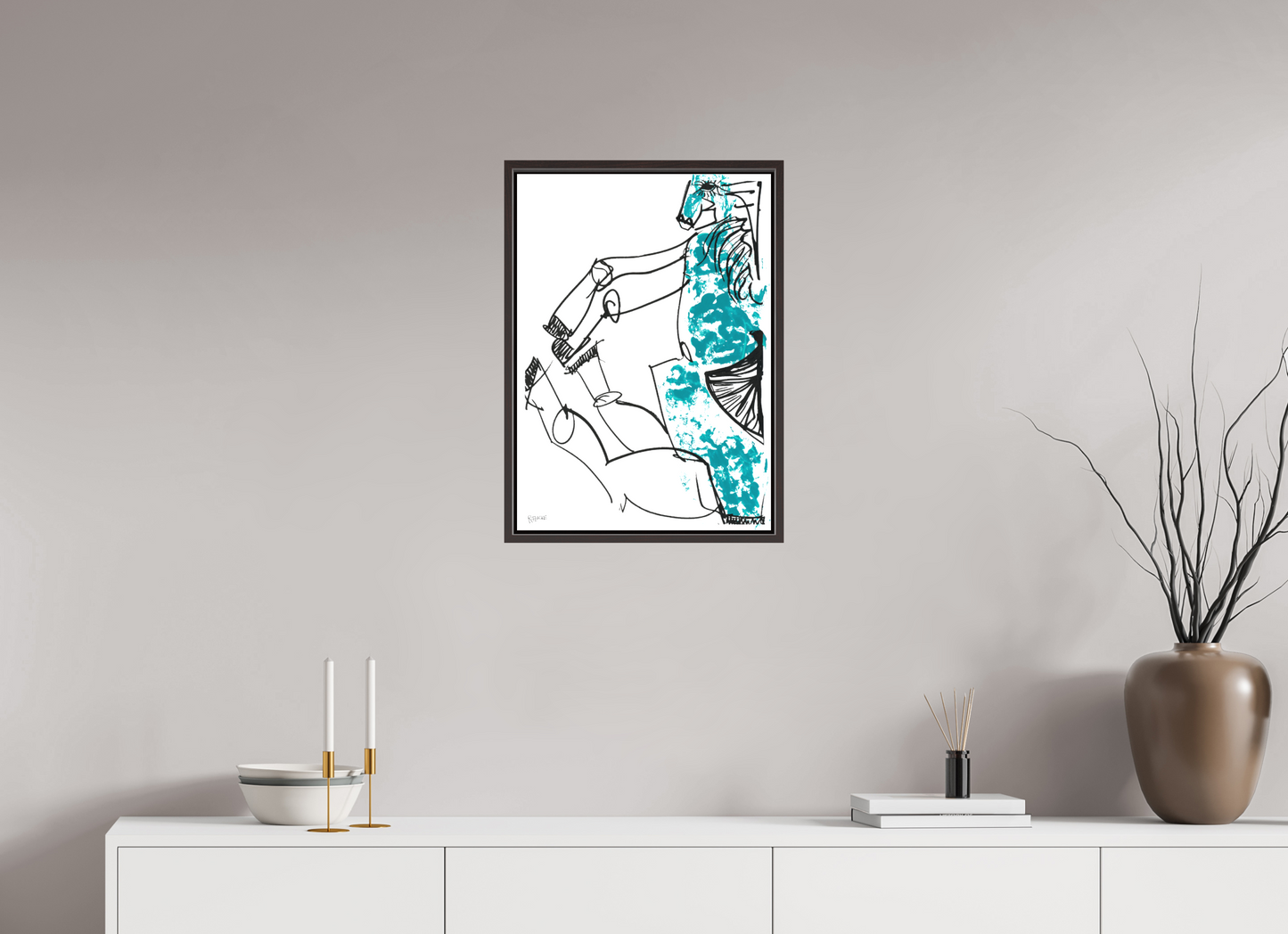 DIN A2 (42 x 59,4 cm), Leinwandprint, matt, Erle braun "Horse sitting" - Canvasprint