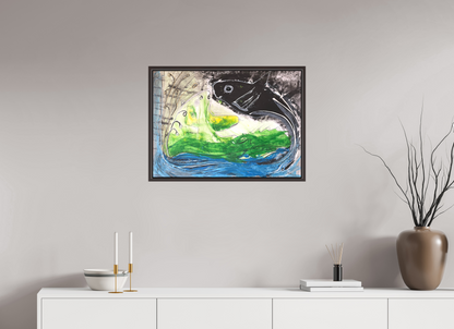70,1 x 50 cm, Leinwandprint, matt, Erle braun "Fishing for YinYang" - Leinwandprint