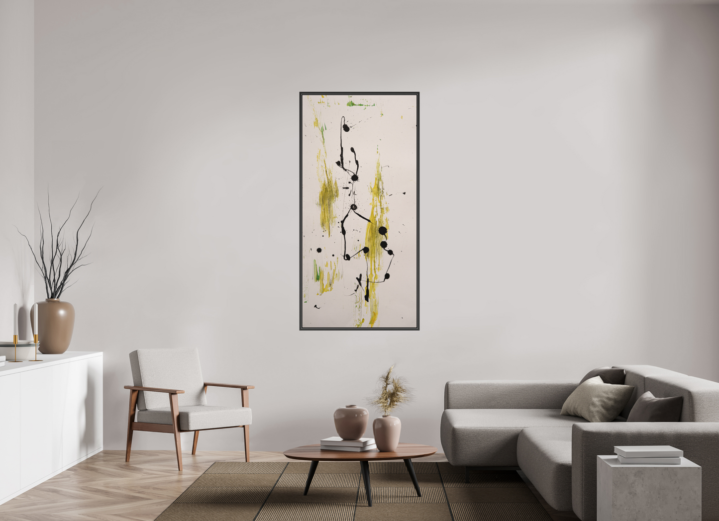 80 x 164,1 cm, Leinwandprint, matt, Eiche schwarz "Drehen und wenden" - Canvasprint
