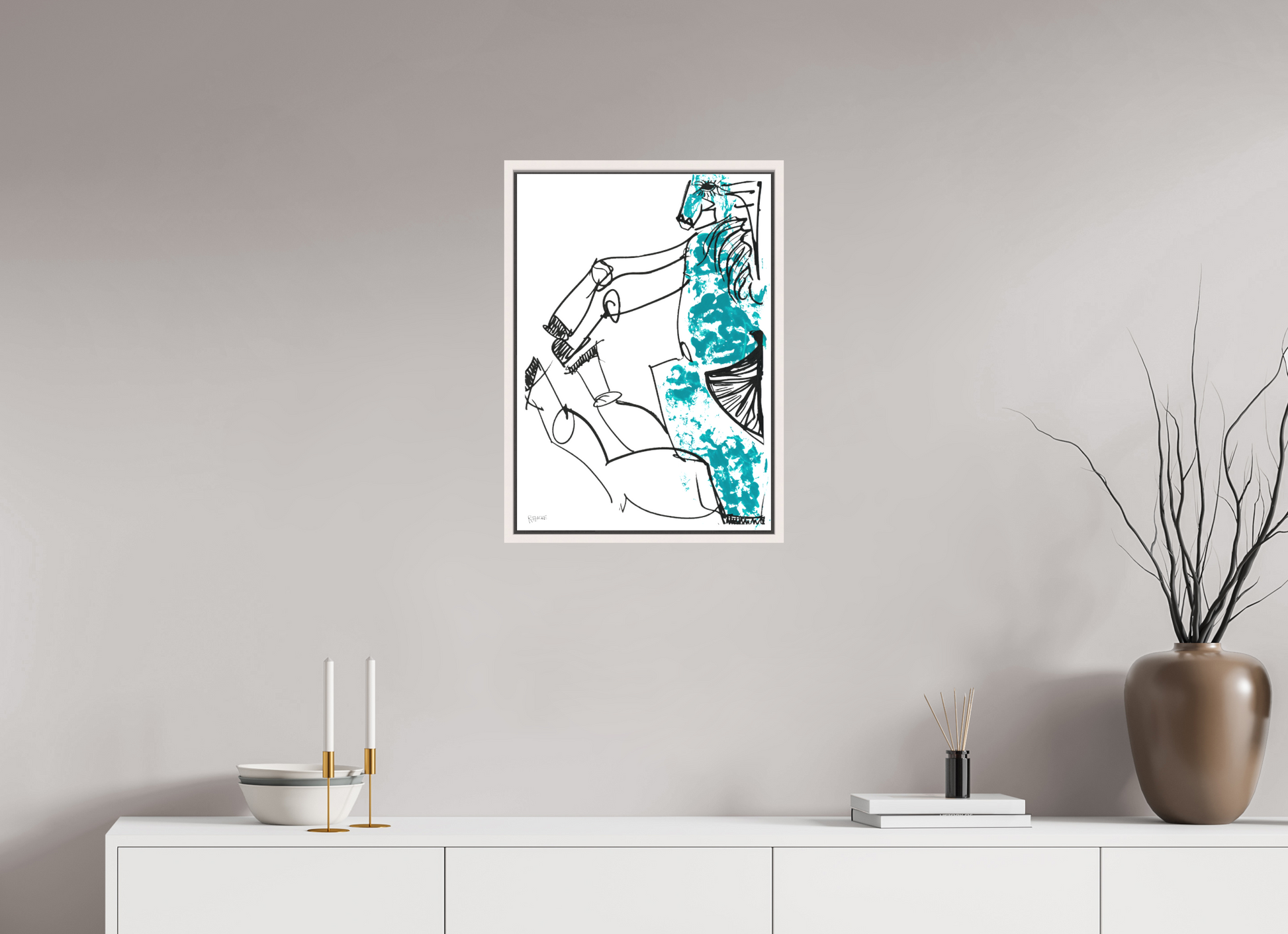 DIN A2 (42 x 59,4 cm), Leinwandprint, matt, Ahorn weiß "Horse sitting" - Canvasprint