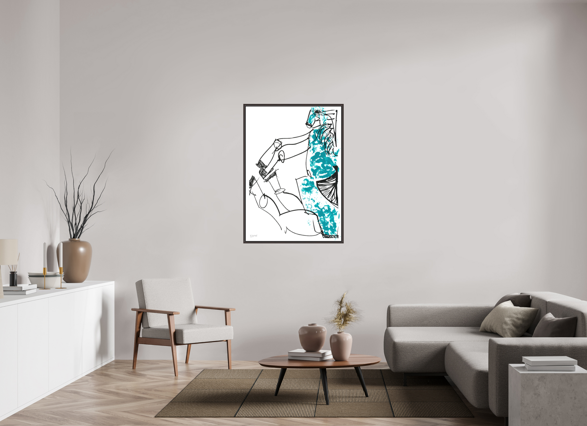 DIN A0 (84,1 x 118,9 cm), Leinwandprint, matt, Erle braun "Horse sitting" - Canvasprint