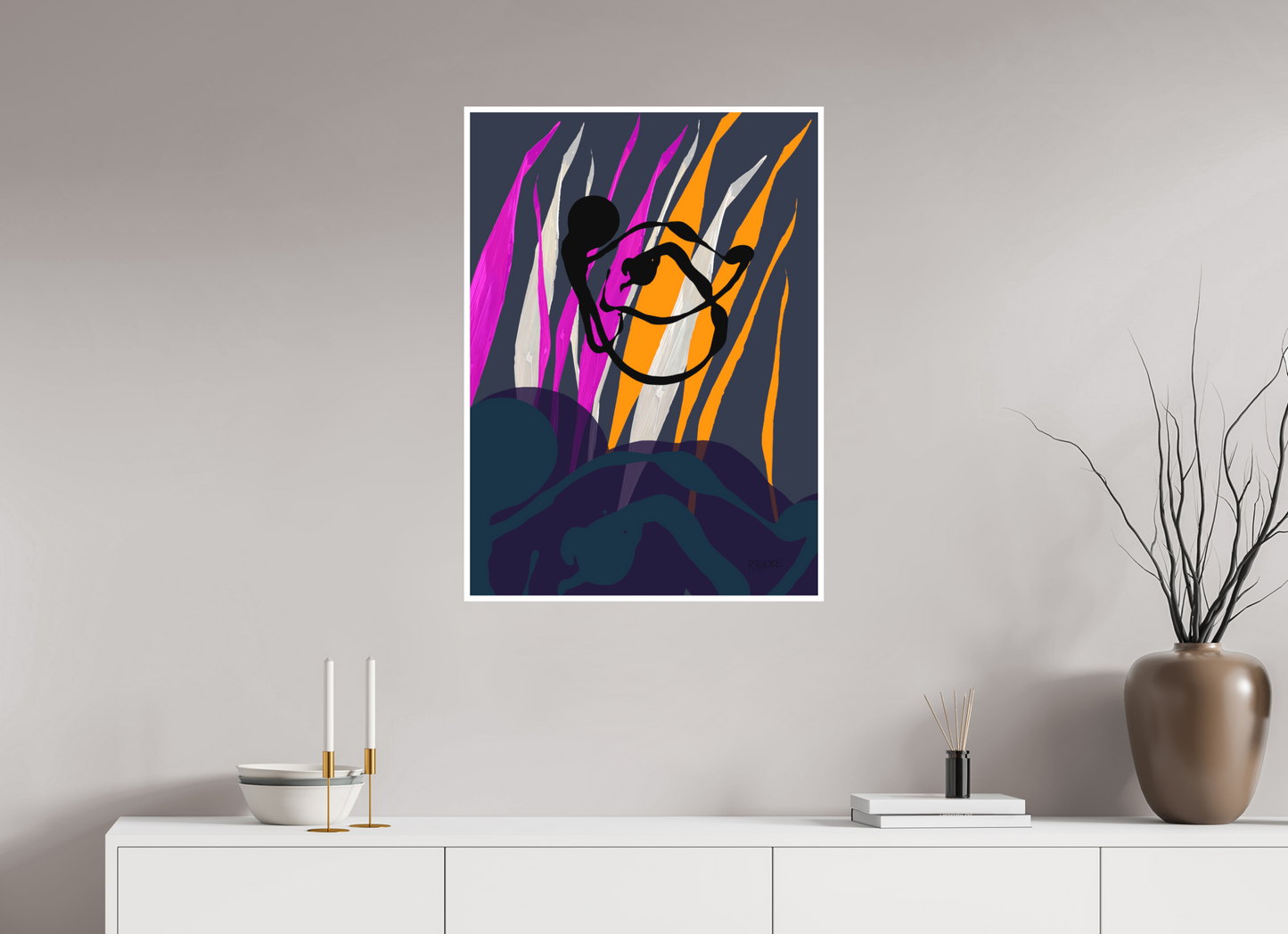 60 x 83,3 cm, Fine Art Print, 1 cm Weißrand "Octopus Leaving" - Fine Art Print