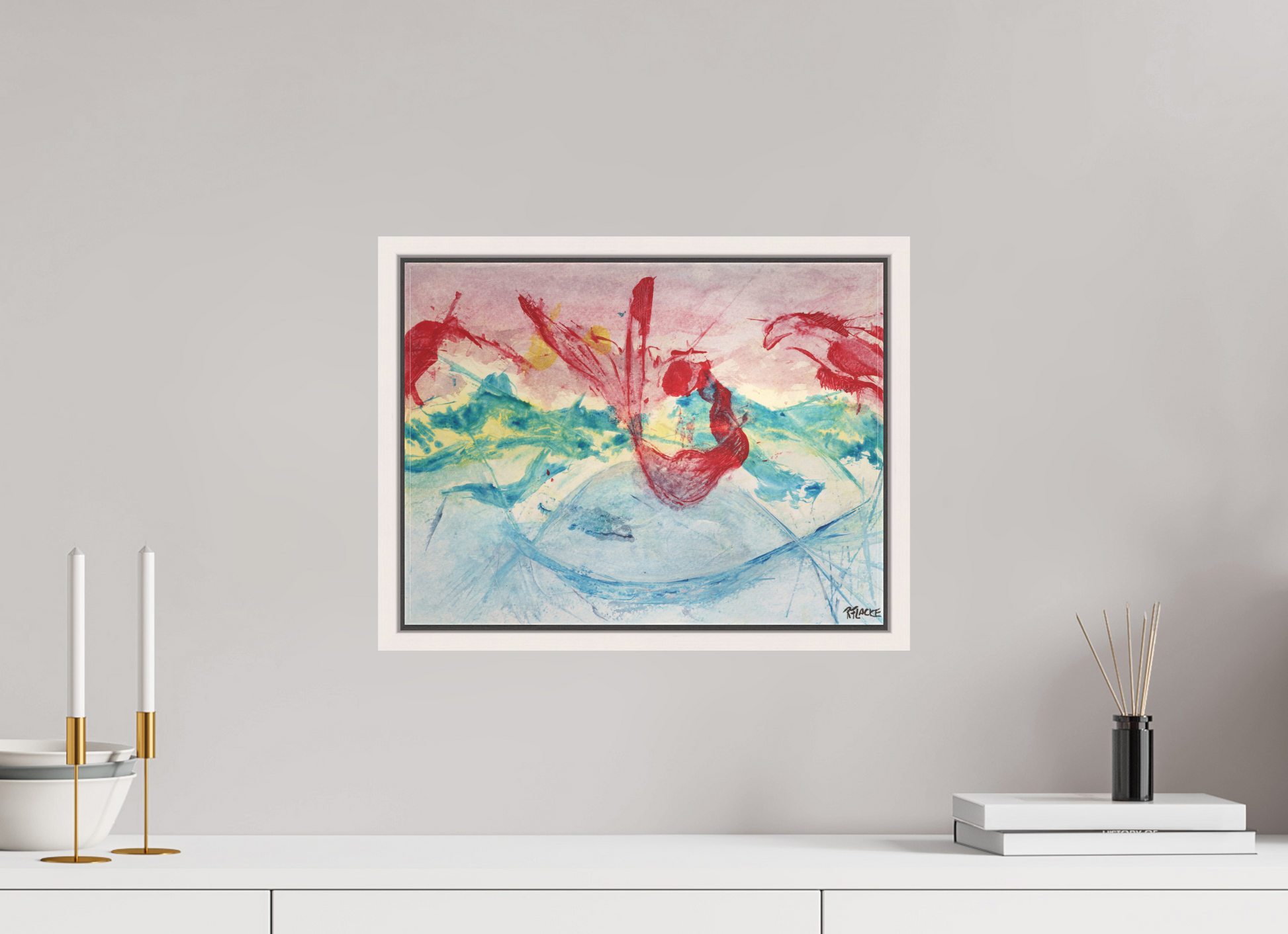 40 x 30 cm, Leinwandprint, matt, Ahorn weiß "Mermaid in Company" - Canvasprint