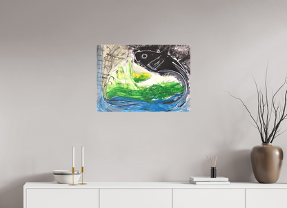 70,1 x 50 cm, Leinwandprint, matt, ohne Rahmen "Fishing for YinYang" - Leinwandprint