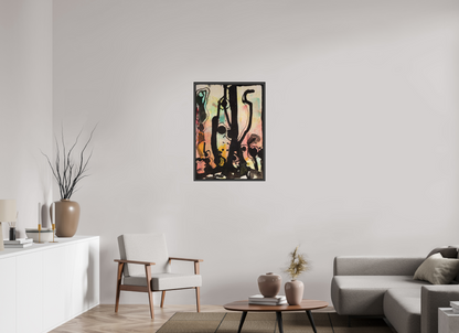 DIN A1 (59,4 x 84,1 cm), Leinwandprint, matt, Eiche schwarz "Cactus garden" - Canvasprint