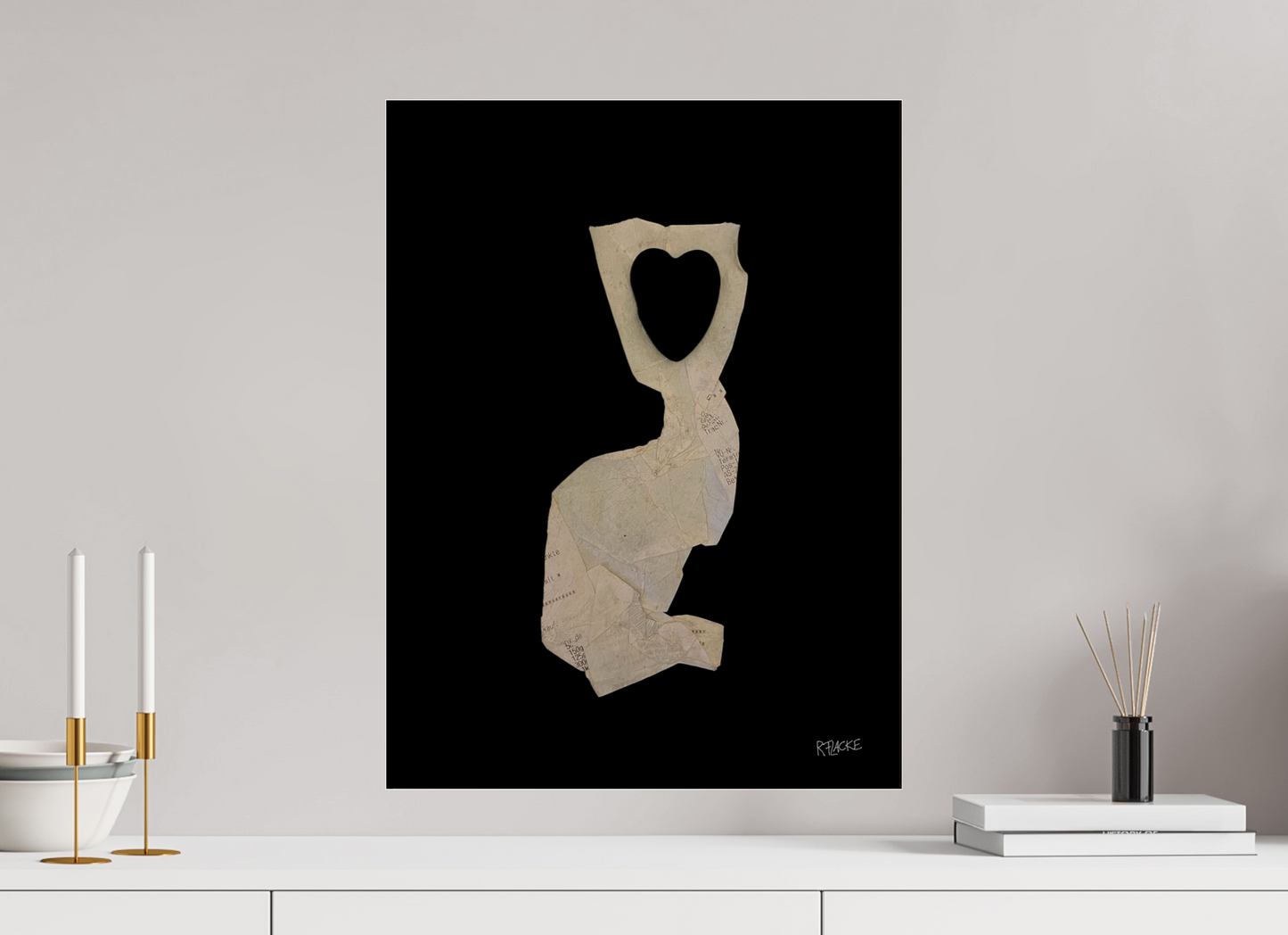 45 x 60 cm, Photo Print Under Acrylic Glass "Heart in head" - Leinwandprint