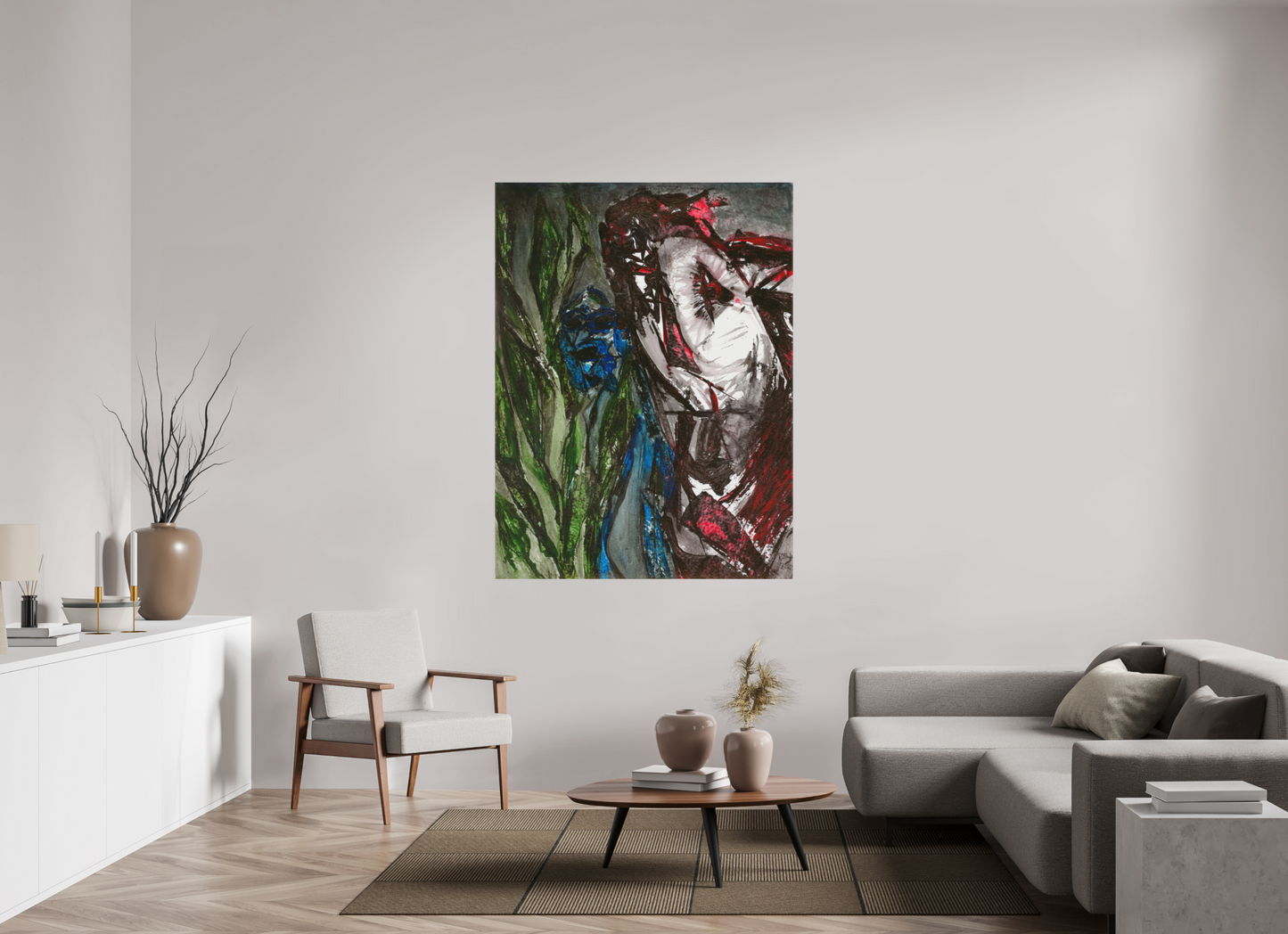 120 x 160 cm, Leinwandprint, matt, ohne Rahmen "Angst" - Leinwanddruck