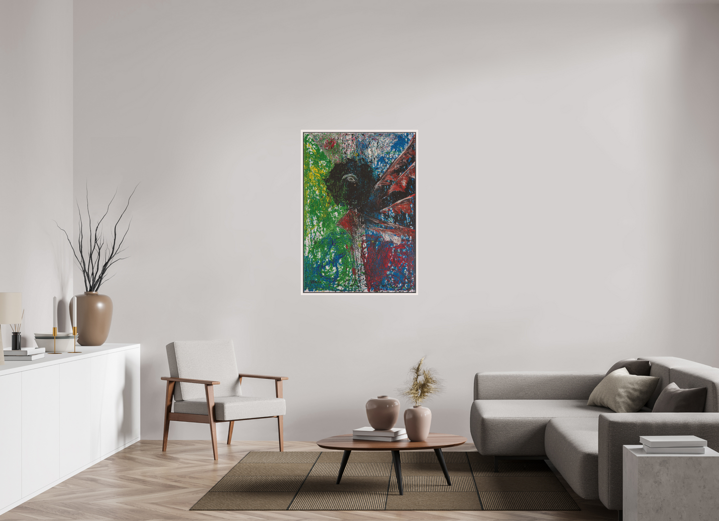 80 x 115 cm, Leinwandprint, matt, Ahorn weiß "Mumbling angel" - Canvasprint