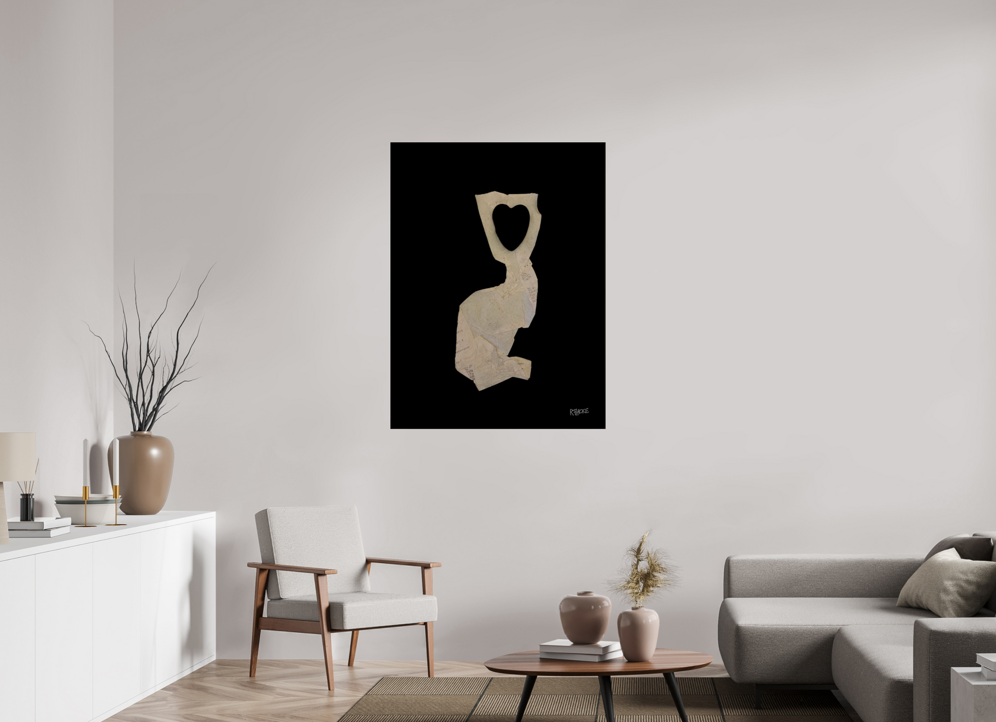 90 x 120 cm, Photo Print Under Acrylic Glass "Heart in head" - Leinwandprint