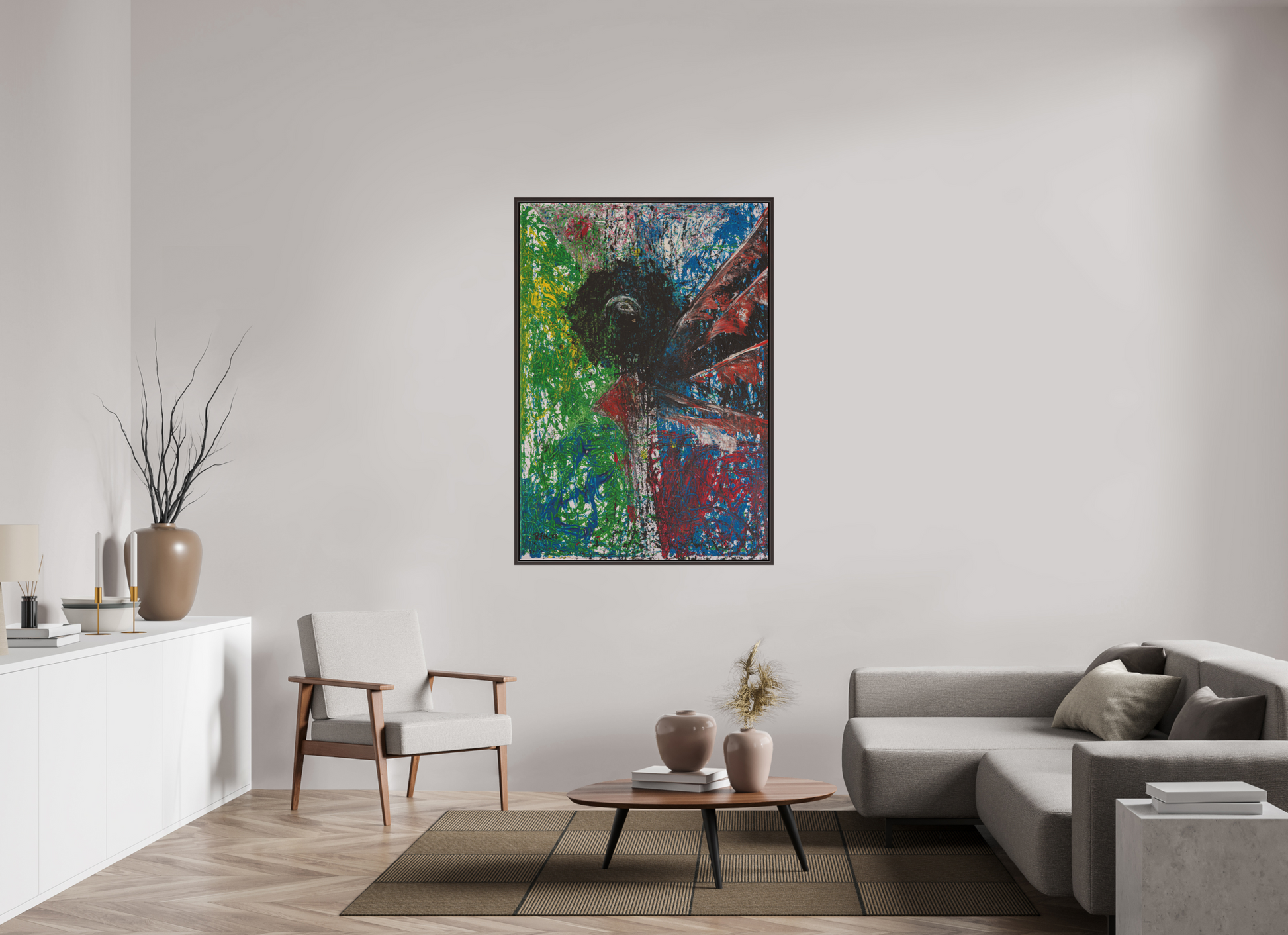100 x 143,7 cm, Leinwandprint, matt, Erle braun "Mumbling angel" - Canvasprint